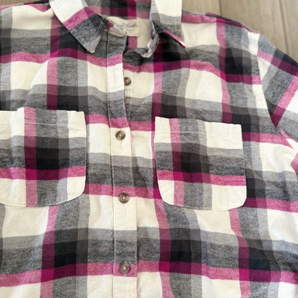 Plaid Shirt - Pink, Black, and White womens fall short - Picture 2 of 5